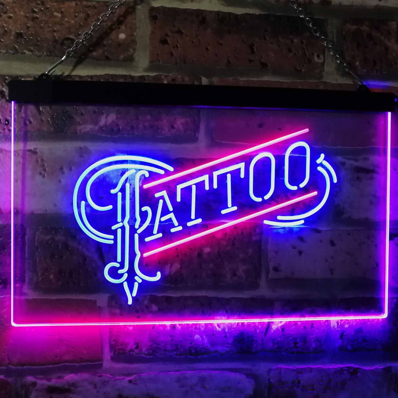 Tattoo Art Display Bar Decor Dual Color Led Neon Sign